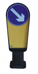 Verkehrsinselbake schwarz, überfahrbar, Breite: 220-320 mm
